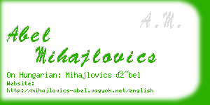 abel mihajlovics business card